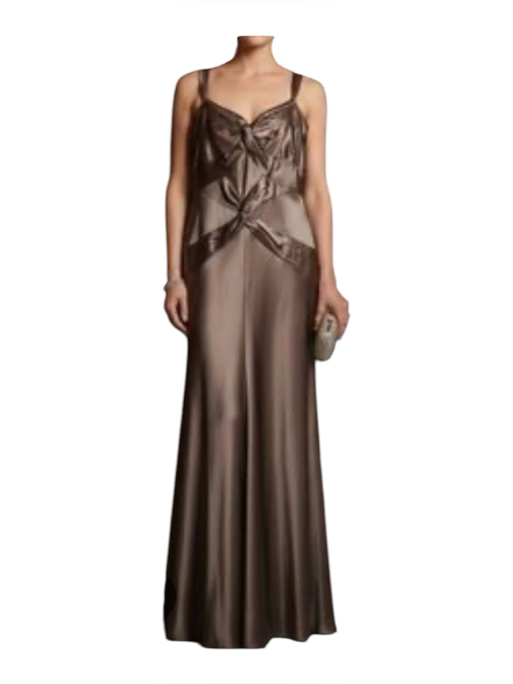 Anne Klein Satin Evening Gown in Bronze